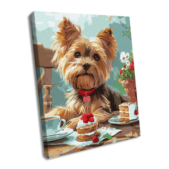 Painting by Numbers kit A yorkie's tea party KHO6629 {2}