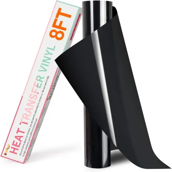 HTV Vinyl Rolls Heat Transfer Vinyl - 12" x 8ft Black HTV Vinyl for Shirts {1}