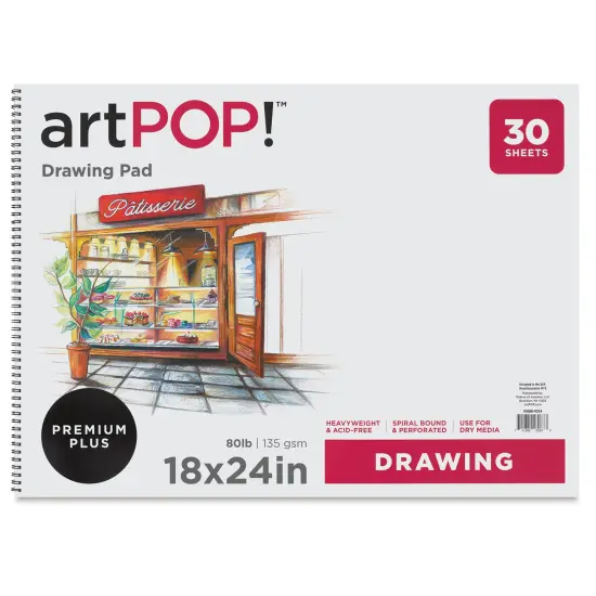 artPOP! Drawing Pad, 18" x 24", 50 Sheets, 80 lb/135 gsm, Acid-Free, Top Wirebound, Artist Paper for Drawing & Sketching, Students & Adults, Colored Pencil, Graphite, Charcoal, Pastels {3}