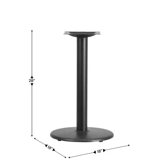 Emma and Oliver 18'' Round Restaurant Table Base with 3'' Dia. Table Height Column Black {2}