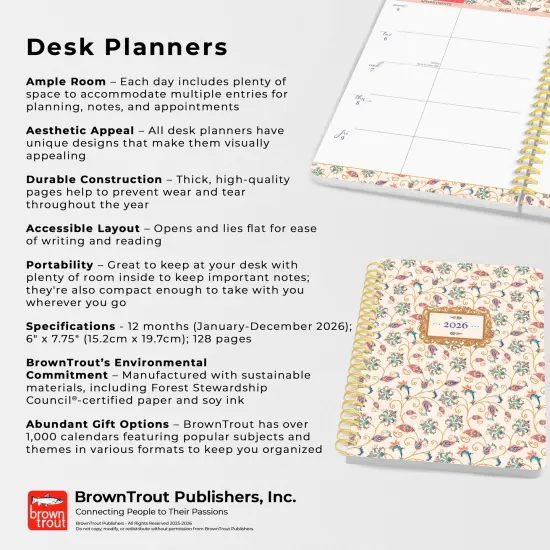 Tuscan Delight | 2026 6x7.75 Inch Weekly Desk Planner | Foil Stamped Cover {6}