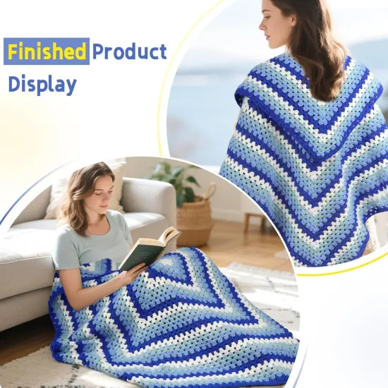 Granny Square Crochet Kits for Adults Learn to Crocheting Blanket Kit {6}