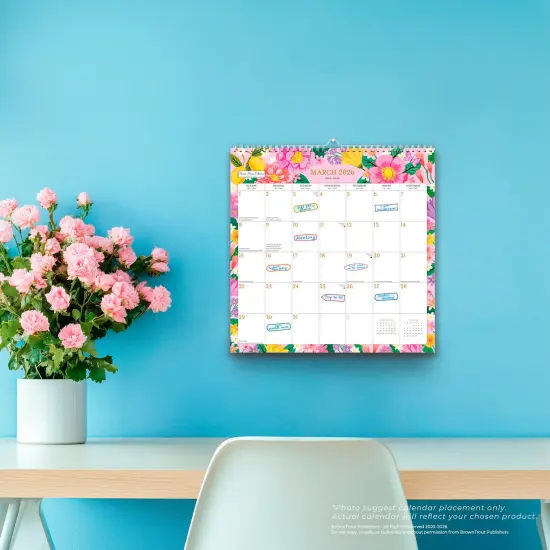 Bonnie Marcus OFFICIAL | 2026 12 x 12 Inch (Hanging) Monthly Square Wire-O Calendar | Sticker Sheet {5}