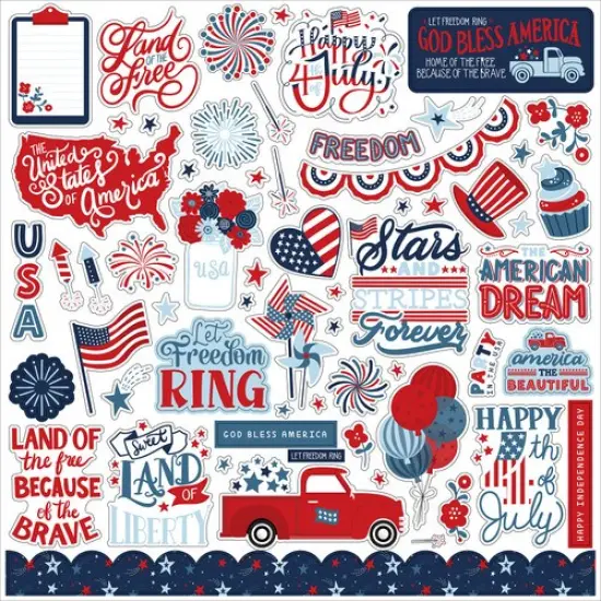Echo Park Stars And Stripes Forever 12x12 Element Stickers {1}