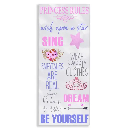 Stupell Industries Rules For Princesses Canvas By Kim Allen {1}