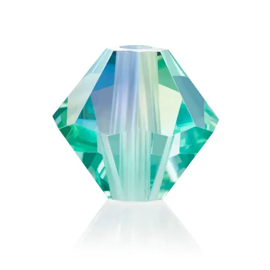 Preciosa 6mm Czech Crystals Bicone Rondelle Beads, 36pcs Caribbean Sea AB {1}