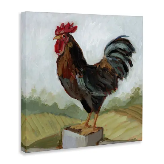 Stupell Industries Rooster Perched On Fence Canvas By Susan Winget {3}