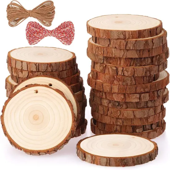 Tree Slices for Arts and Crafts 25 Pcs 3.1-3.5 Inches {1}