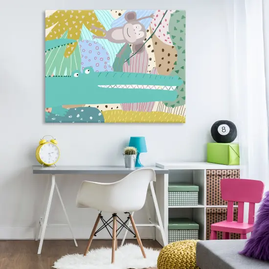 Stupell Industries Wild Animals in Patterned Jungle Canvas By Carla Daly {2}