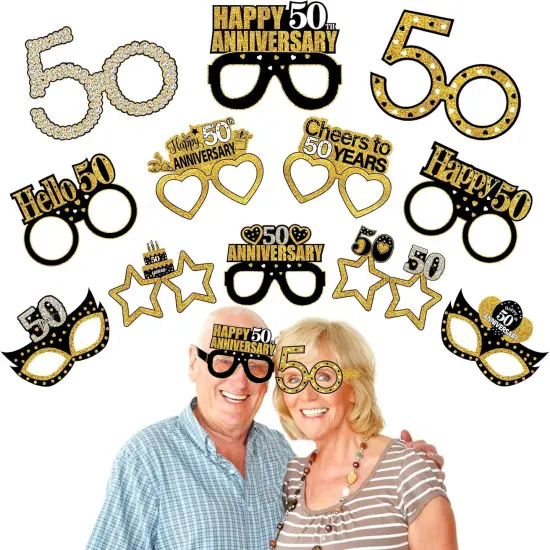 24pcs 50th Anniversary Paper Eyeglasses Decorations {1}