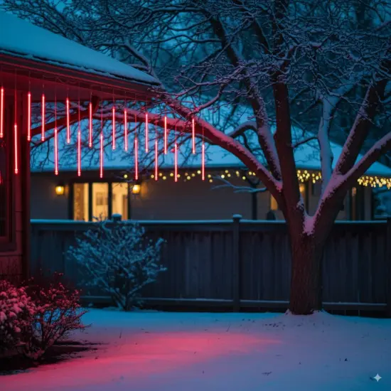 Perfect Holiday 8 Tubes Snowfall 50cm - Icicle Lights Warm white {6}