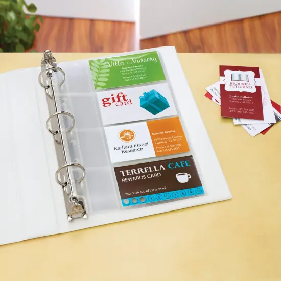 Avery Clear Business Card Organizer Pages for 5.5" x 8.5" Mini Binders, Pack of 5 Holds 40 Cards, 4 Packs, 20 Pages Total (76025) {6}
