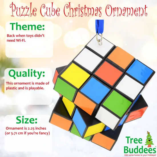 Tree Buddees Colored Puzzle Cube Christmas Ornament {6}