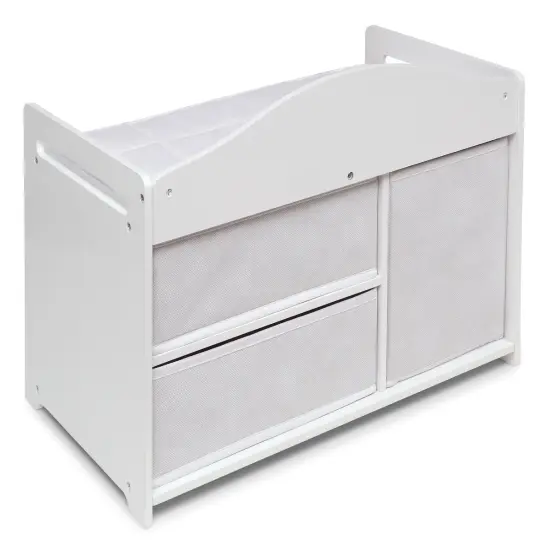 Badger Basket Doll Care Station with Three Baskets, Pocket Organizer and Free Personalization Kit - White Rose {5}