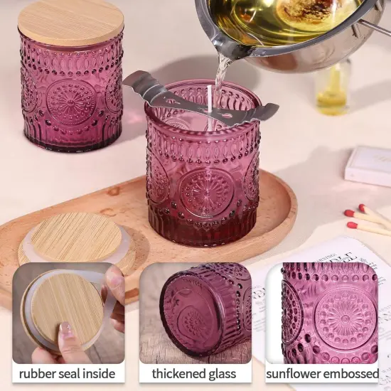 10 Pack Purple Candle Jars for Making Candles {2}