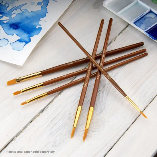 RSET-9164 | 6pc Golden Taklon Round/Shader Brush Set {3}
