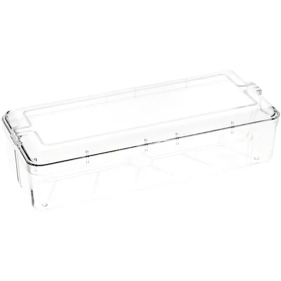Pioneer Plastics 398C Clear Rectangular Plastic Container, 11.75" W x 4.875" D x 2.4375" H {1}