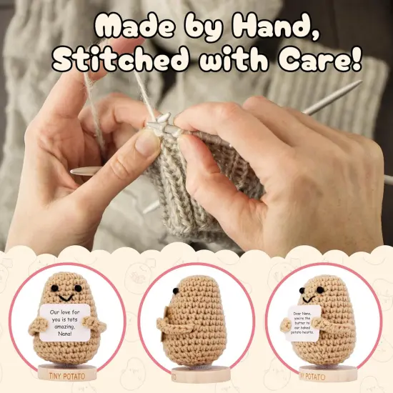 Nana Gift for Mothers Day – Crochet Positive Potato with 30 Signs for Grandma, Thoughtful Mother's Day Gifts for Nana, Birthday Gift from Grandkids, Granddaughter, Grandson - Best Nana Ever Gifts Idea {4}