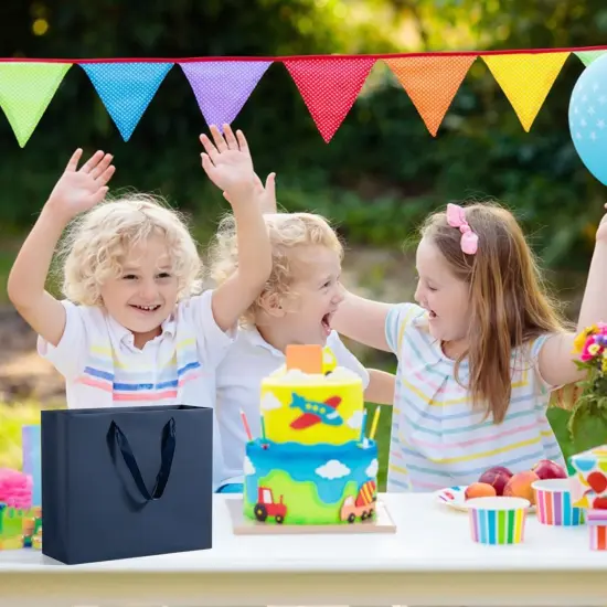 Large Navy Blue Gift Bags, 12 Pack Extra Large Navy Gift Bag Ribbon {4}