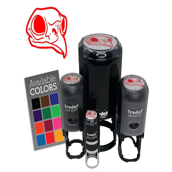 Owl Bird Skull Bones Skeleton Self-Inking Rubber Stamp Crafting Planners Lime Green {7}