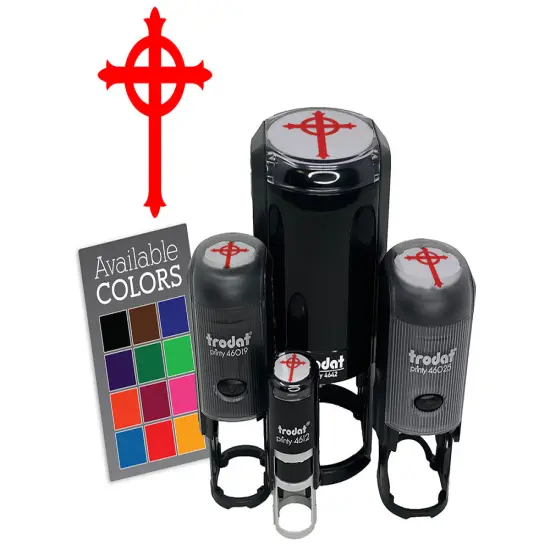 Presbyterian Cross Protestant Christian Religious Symbol Faith Self-Inking Stamp Dry Pad {7}