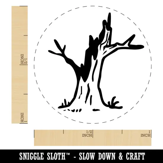 Dead Tree Stump Wood Self-Inking Rubber Stamp Crafting Planners Orange {1}
