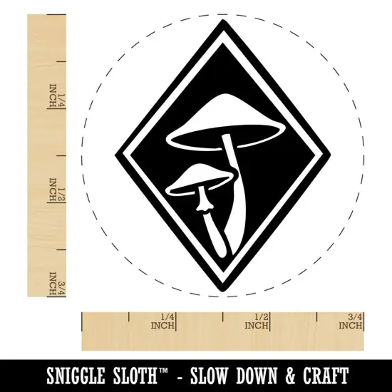 Elegant Mushrooms Fungus In Diamond Self-Inking Rubber Stamp Crafting Planners Orange {1}