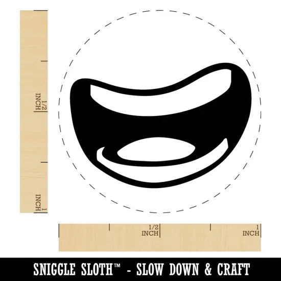 Cartoon Smile Mouth Wide Open Teeth Self-Inking Rubber Stamp Crafting Planners Purple {1}