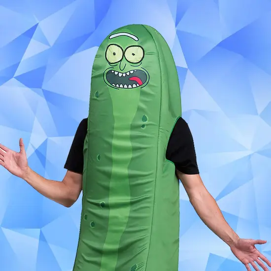 Hilarious Foam Pickle Rick Costume Adult Green Cartoon Tube Suit {5}