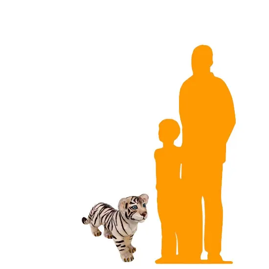 Standing Siberian Tiger Cub Life Size Statue {2}