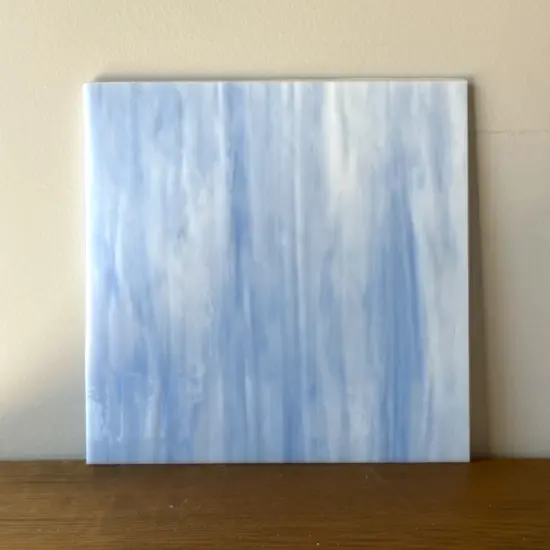 Wissmach COE 96-23 White Superior Blue Prisma Fusible Glass Sheet {5}