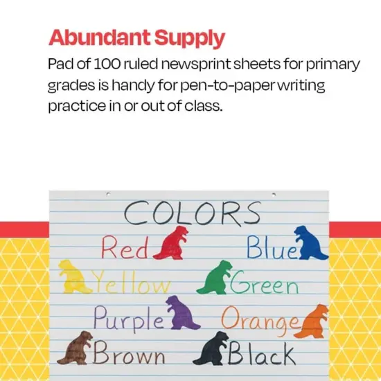 School Smart Primary Chart Newsprint Paper, 1 Inch Rule, 24 x 18 Inches, 100 Sheets {6}