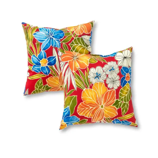 Outdoor 17 x 17 in. Square Throw Pillow (2-Pack) Azule {6}