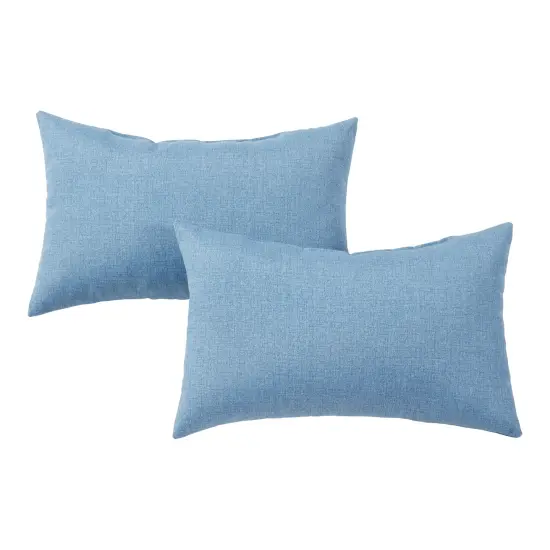 Outdoor 19 x 12 in. Rectangle Throw Pillow (2-Pack) Denim {1}