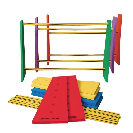 S&S Worldwide Adjustable Height Hurdles.Great for Field Day, PE Classes, and Backyard Fun for Kids.Also Suitable for Dog Training and Rehab. Includes 12 sides and 12 Cross Bars to make 6 Hurdles. {1}