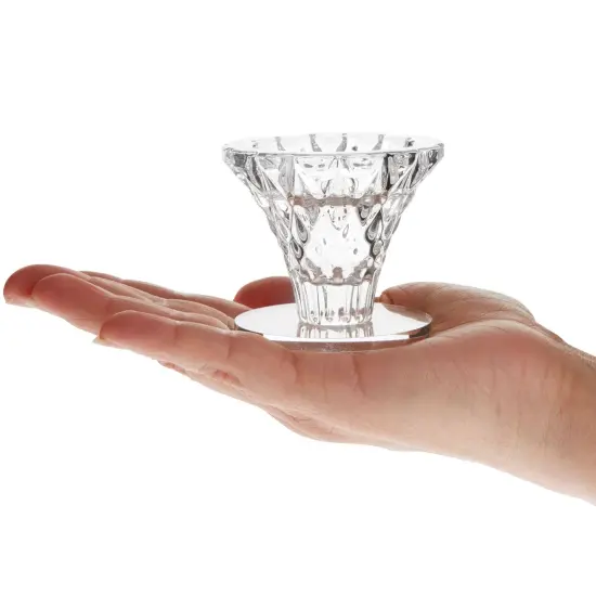 Okuna Outpost Set of 12 Glass Candlestick Holders- Small Taper Candle Holders for Wedding, Table Centerpieces, Home and Party D&eacute;cor (2.4 x 2.4 x 2.3 inches) Clear {7}