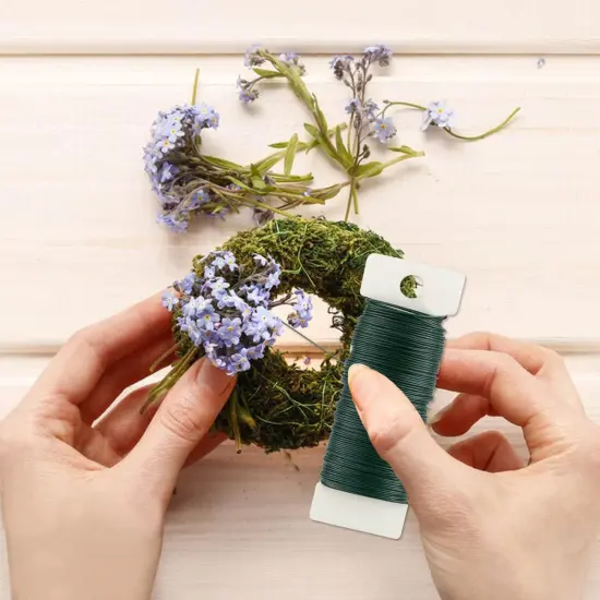 2 Pack Floral Wire 22 Gauge Floral Flexible Paddle Wire 38 Yards Green Flower Wire for Crafts Floral Flower Arrangements for Garland Wreaths Wire for Christmas Tree DIY Wreath Florist Wire (Green) {2}