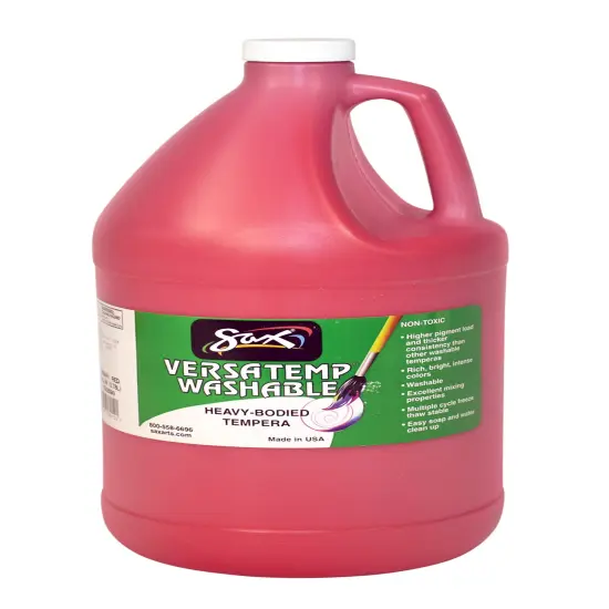 Sax Versatemp Washable Heavy-Bodied Tempera Paint, 1 Gallon, Primary Red {1}