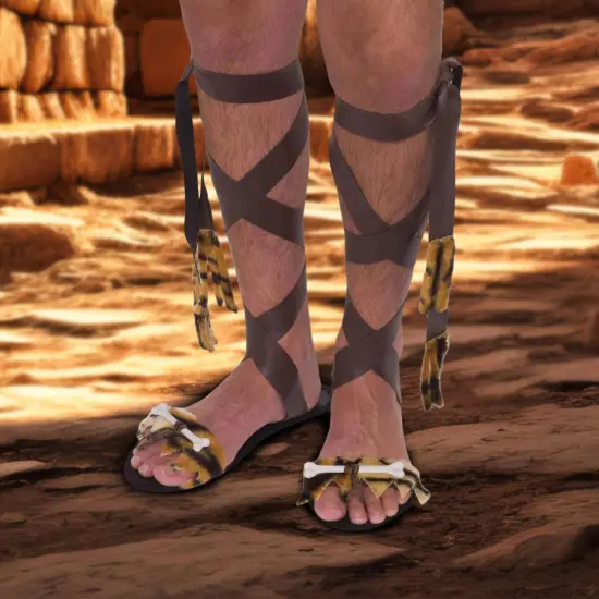 Stone Age Men's Costume Sandals One Size {4}