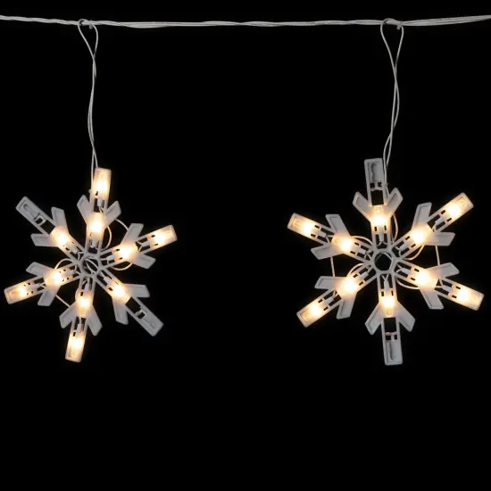 Northlight Twinkling Icicle Snowflake Christmas Lights - Clear - 8.6' White Wire - 100ct {4}