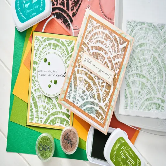 Sizzix A5 Clear Stamps W/Framelits Dies By Stacey Park 7/Pkg-Creative Coordinations, Radiance {5}