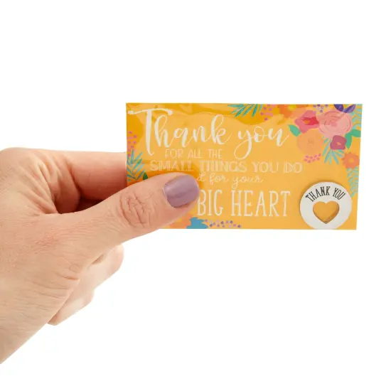 Set of 12 Tokens of Appreciation for Employees with Floral Thank You Cards Combo for Staff Work Gifts (0.75" Diameter) {5}