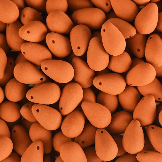 John Bead 114pcs 6x9mm Czech Glass White Alabaster Velvet Drop Bead Strands Orange {2}