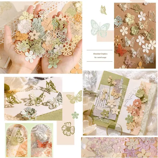 300 Pieces Mini Flowers Collage Paper Pack, Scrapbooking Supplies {3}