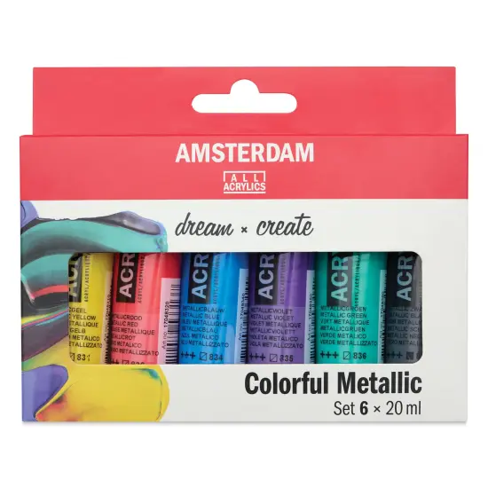 Amsterdam Standard Series Acrylics - Set of 6, Colorful Metallic, 20 ml Tubes {1}