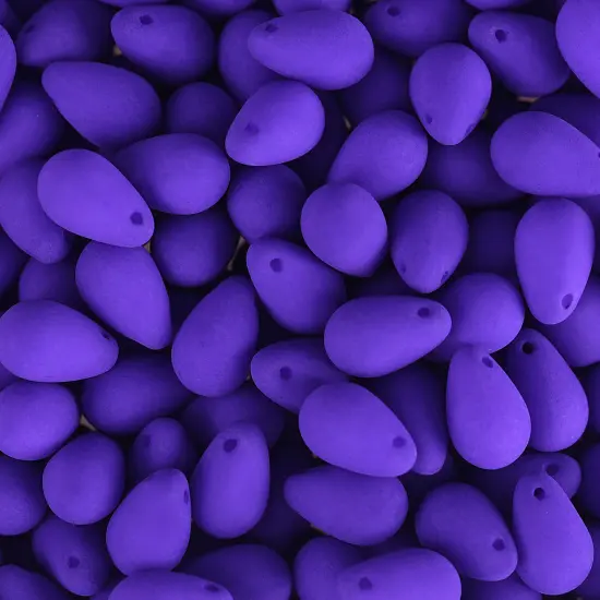 John Bead 114pcs 6x9mm Czech Glass White Alabaster Velvet Drop Bead Strands Violet {2}