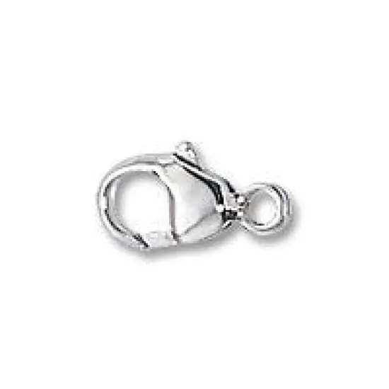 JewelrySupply Lobster Clasp w/Soldered Closed Ring 9x5mm 925 Sterling Silver {3}