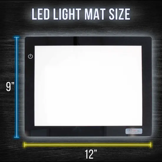 Lightmaster 18.75" Diagonal A4 LED Light Box Board - 9" x 12", Light Board Tracing Pad with Dimmable 12V Lamps, Artist Lightbox for Tracing, Drawing, Diamond Painting {3}