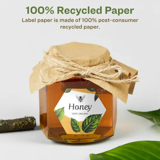 Avery Recycled Matte White Labels,2-1/2" x 2-57/64" Hexagon {2}