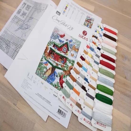 Blissful Bird Feeder B2417L Counted Cross-Stitch Kit {3}